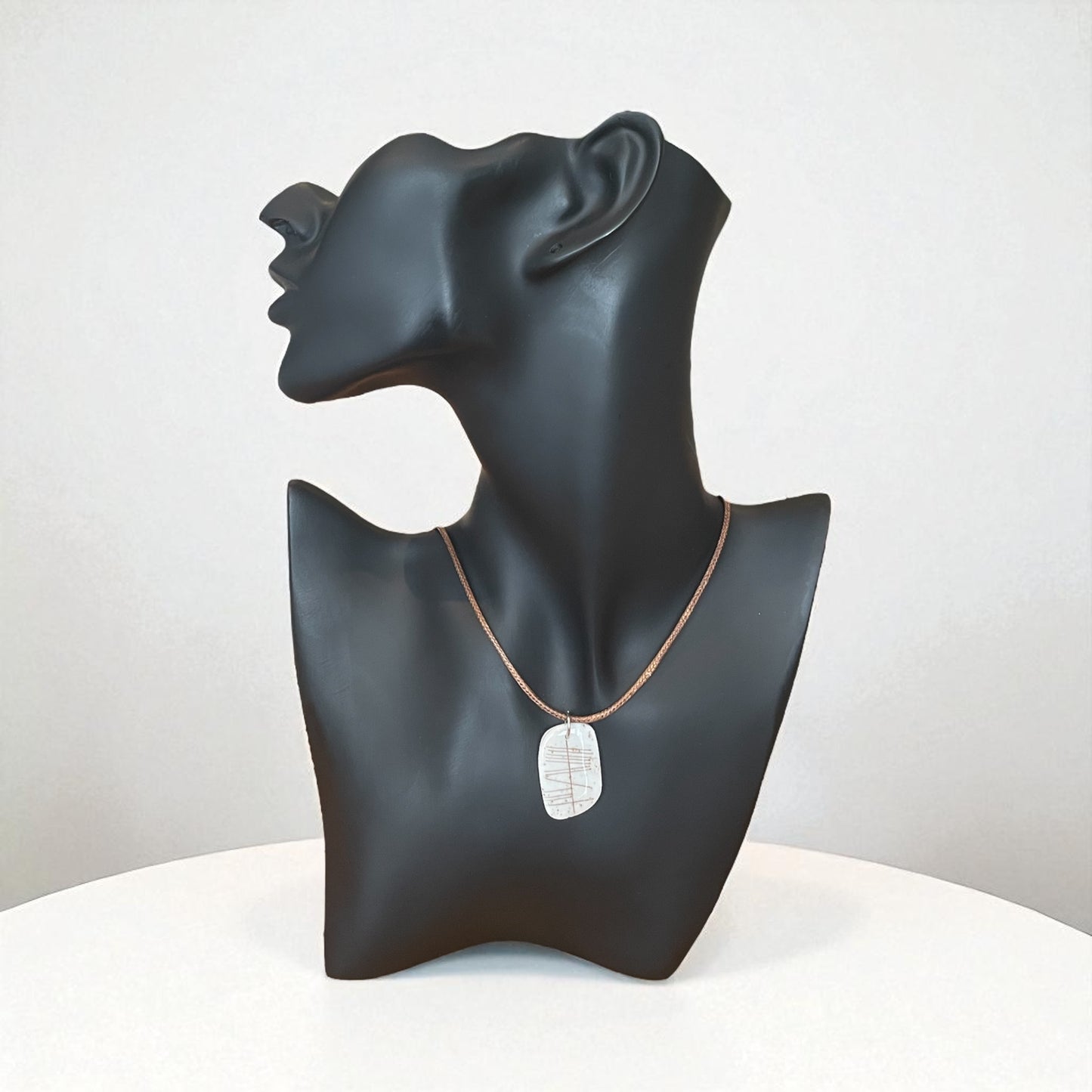 Ogham Inscribed Polymer Clay Pendant - "Adh Mór" for Good Luck