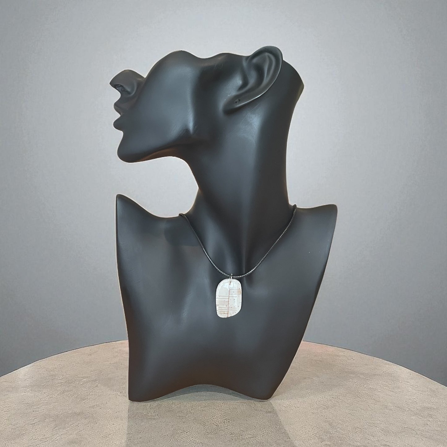 Ogham Inscribed Polymer Clay Pendant - "Dóchas" for Hope