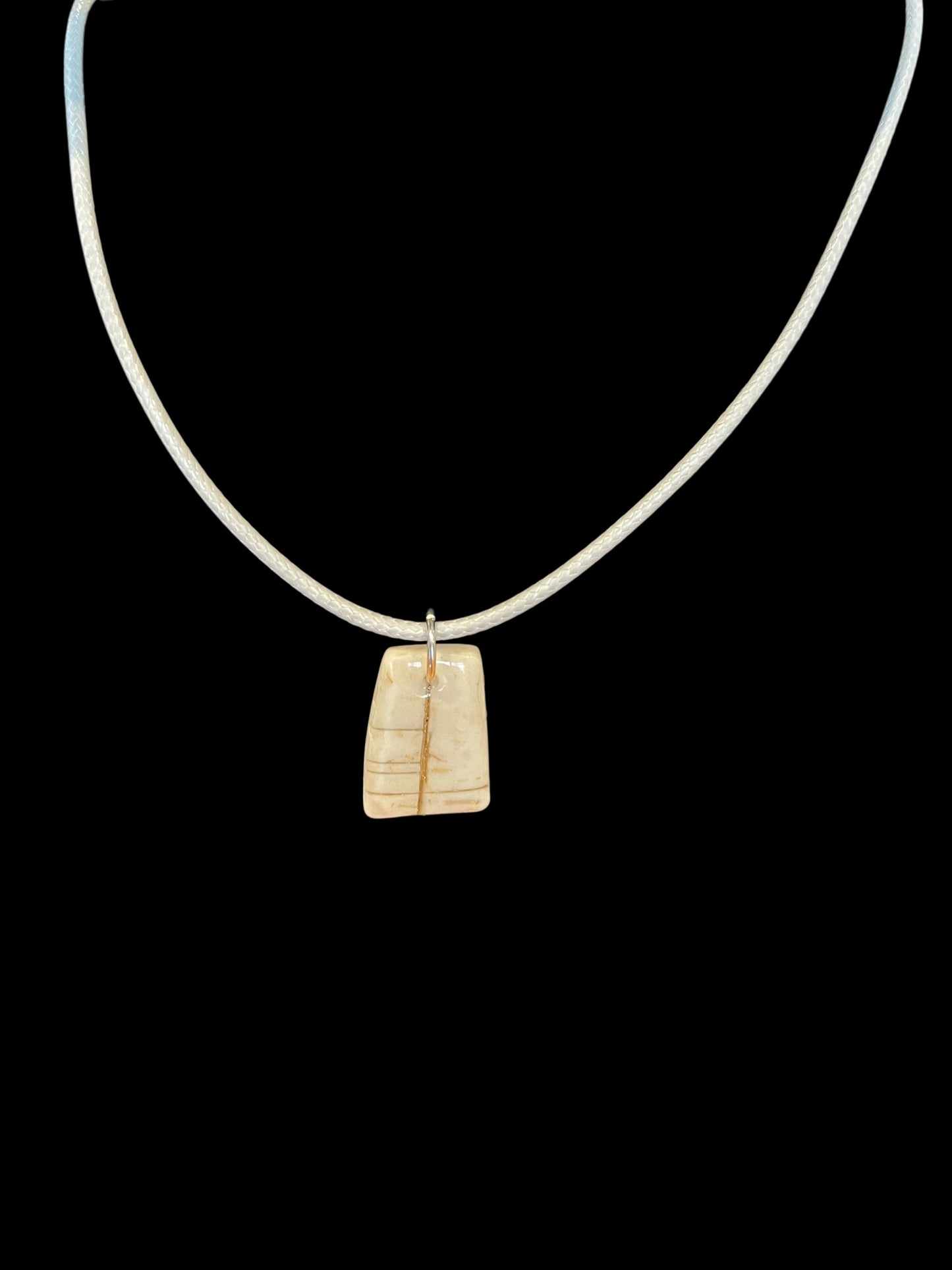 Ogham Inscribed Polymer Clay Pendant - "Ádh" for Luck