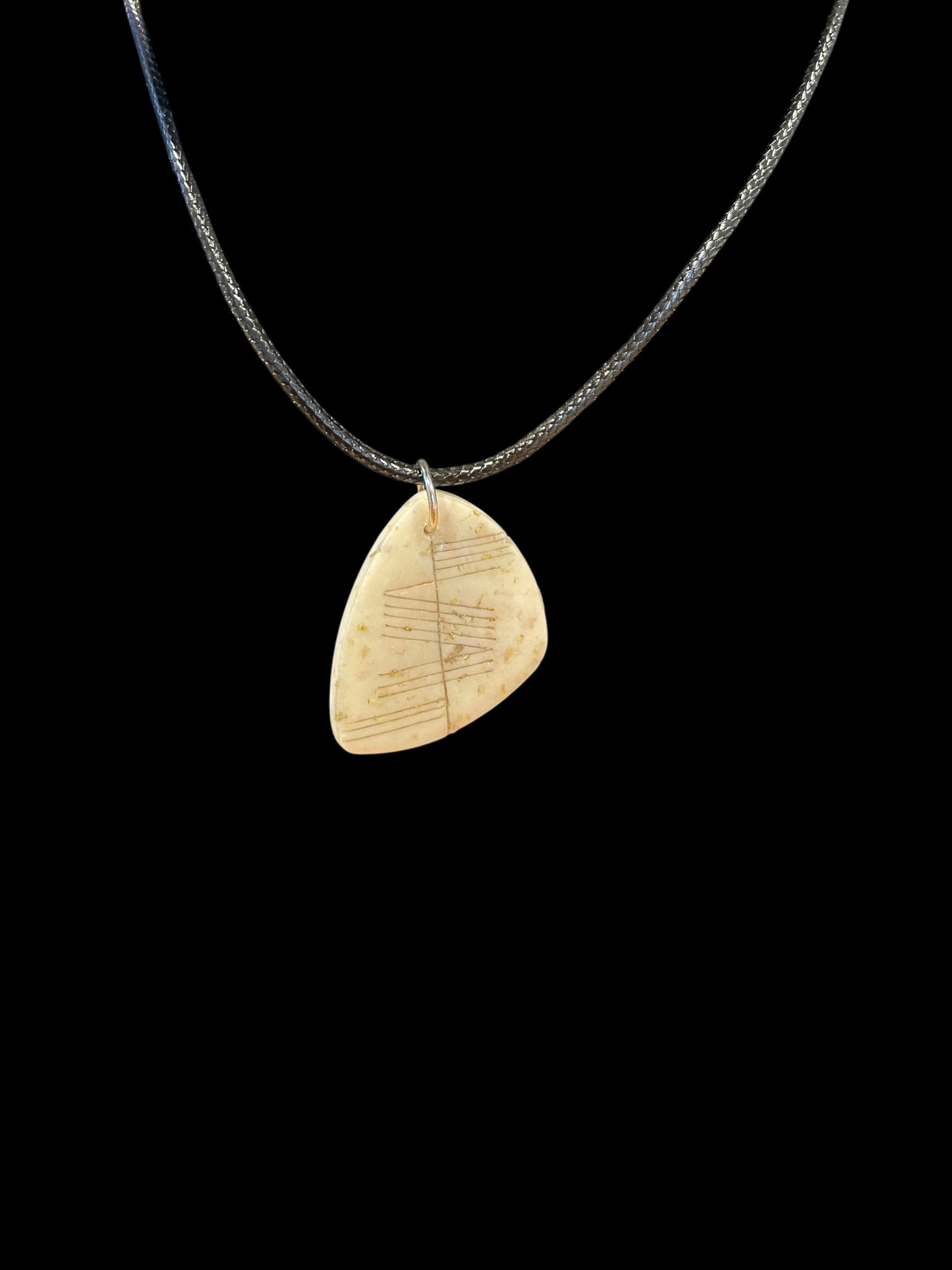 Ogham Inscribed Polymer Clay Pendant - "Turas" Meaning Journey