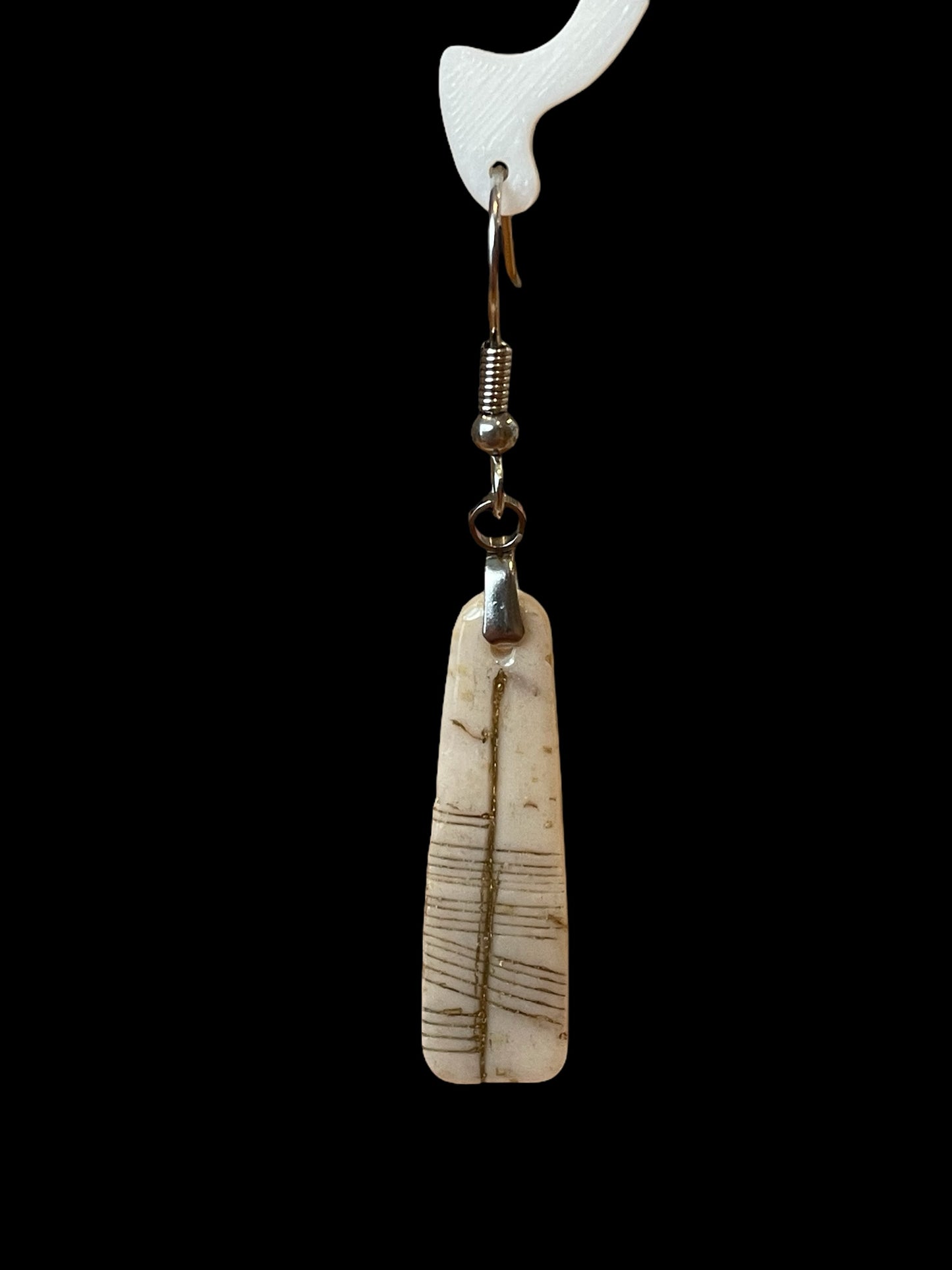 Ogham Inscribed Polymer Clay Earrings - "Creid" for Believe with Stainless Steel Fastenings