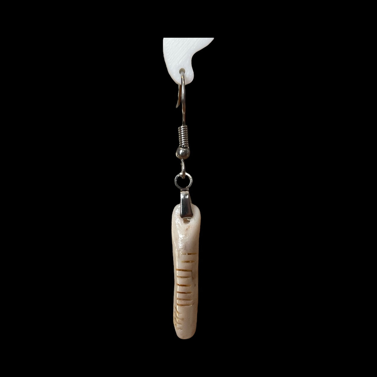 Ogham Inscribed Polymer Clay Earrings - "Ceol" for Music with Stainless Steel Fastenings
