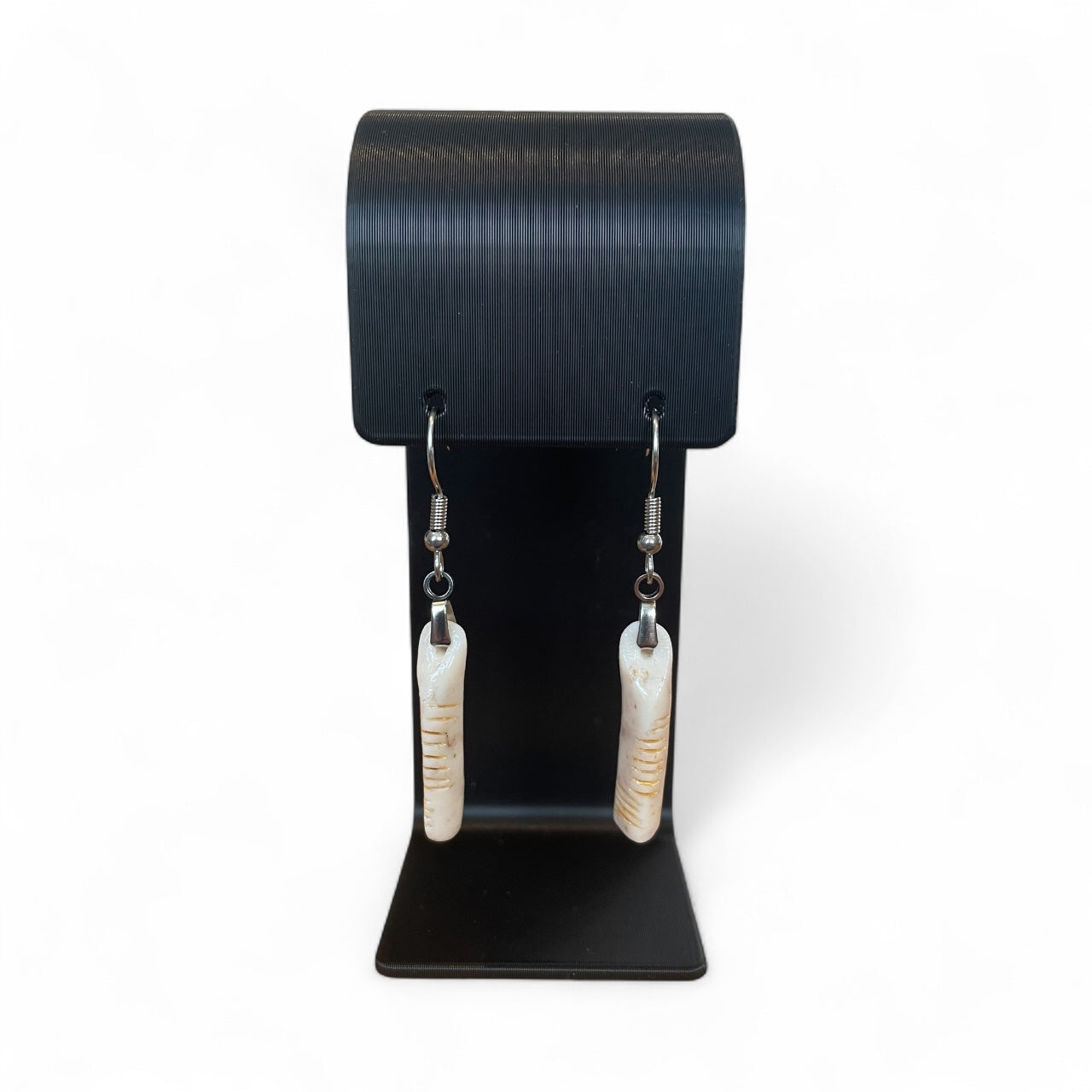 Ogham Inscribed Polymer Clay Earrings - "Ceol" for Music with Stainless Steel Fastenings