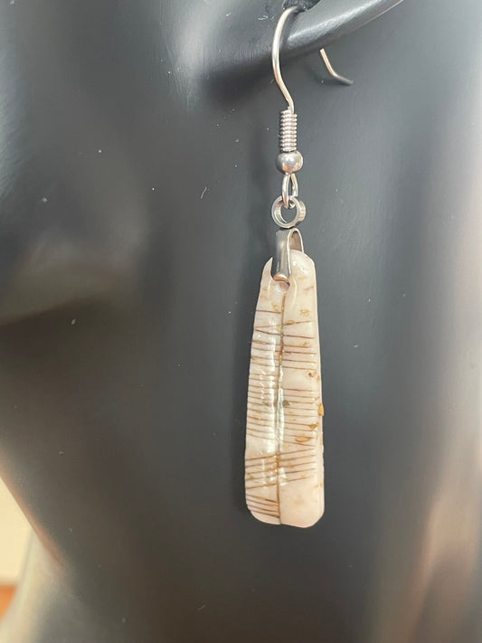 Ogham Inscribed Polymer Clay Earrings - "Creideamh" for Faith with Stainless Steel Fastenings