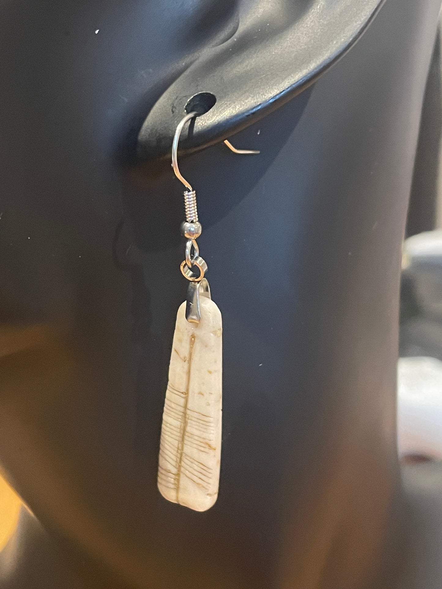 Ogham Inscribed Polymer Clay Earrings - "Creid" for Believe with Stainless Steel Fastenings