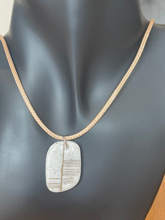 Ogham Inscribed Polymer Clay Pendant - "Clann" for Family