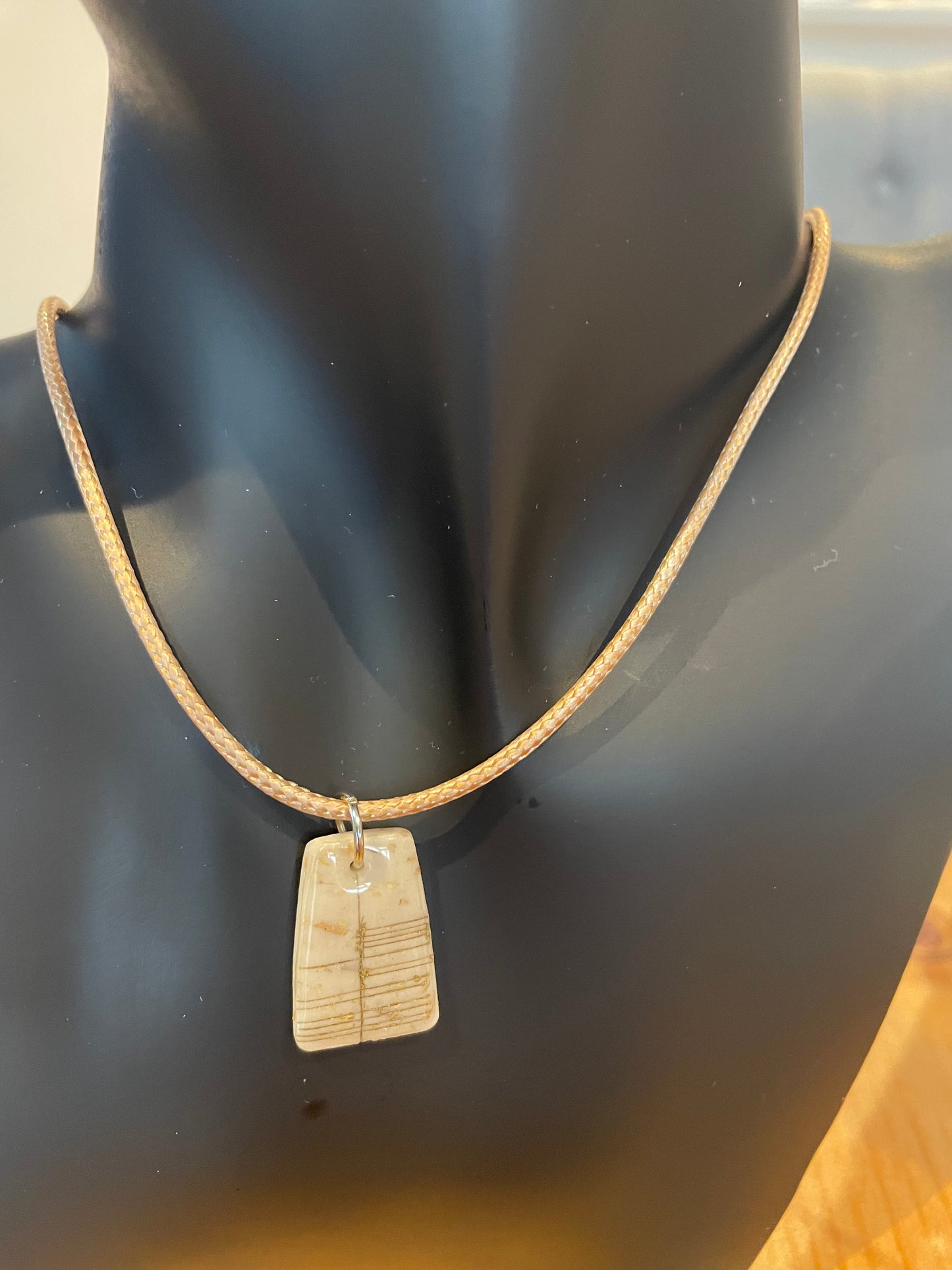 Ogham Inscribed Polymer Clay Pendant - "Eolas" for Knowledge
