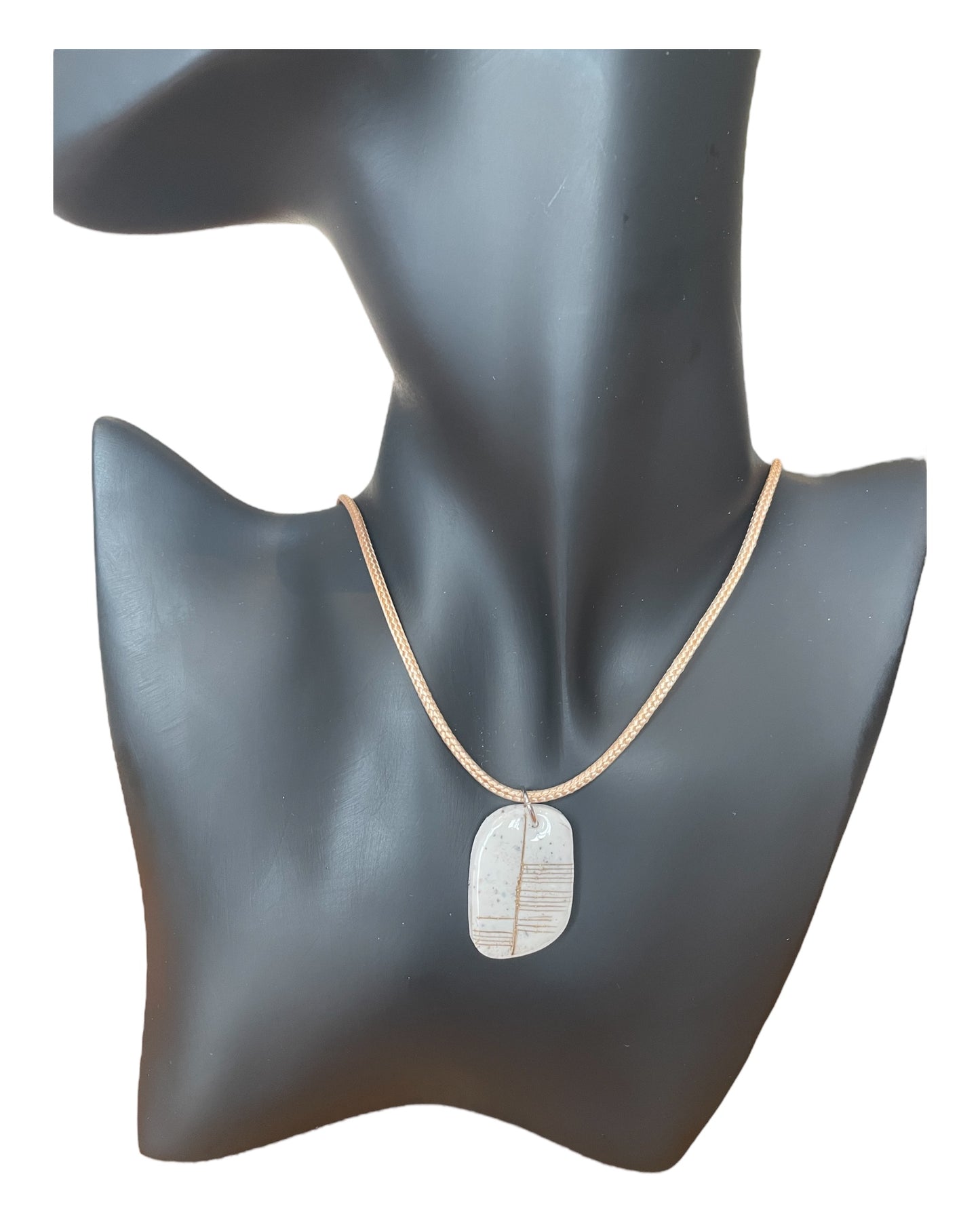 Ogham Inscribed Polymer Clay Pendant - "Clann" for Family