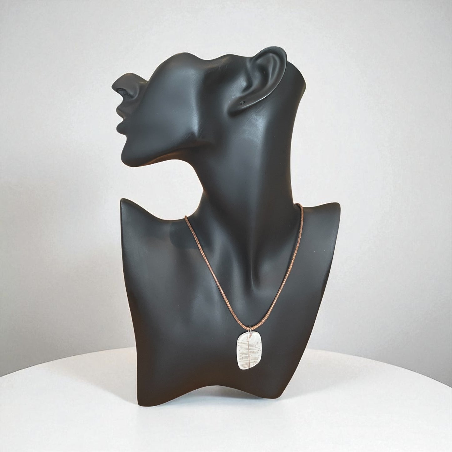 Ogham Inscribed Polymer Clay Pendant - "Creid" for Believe