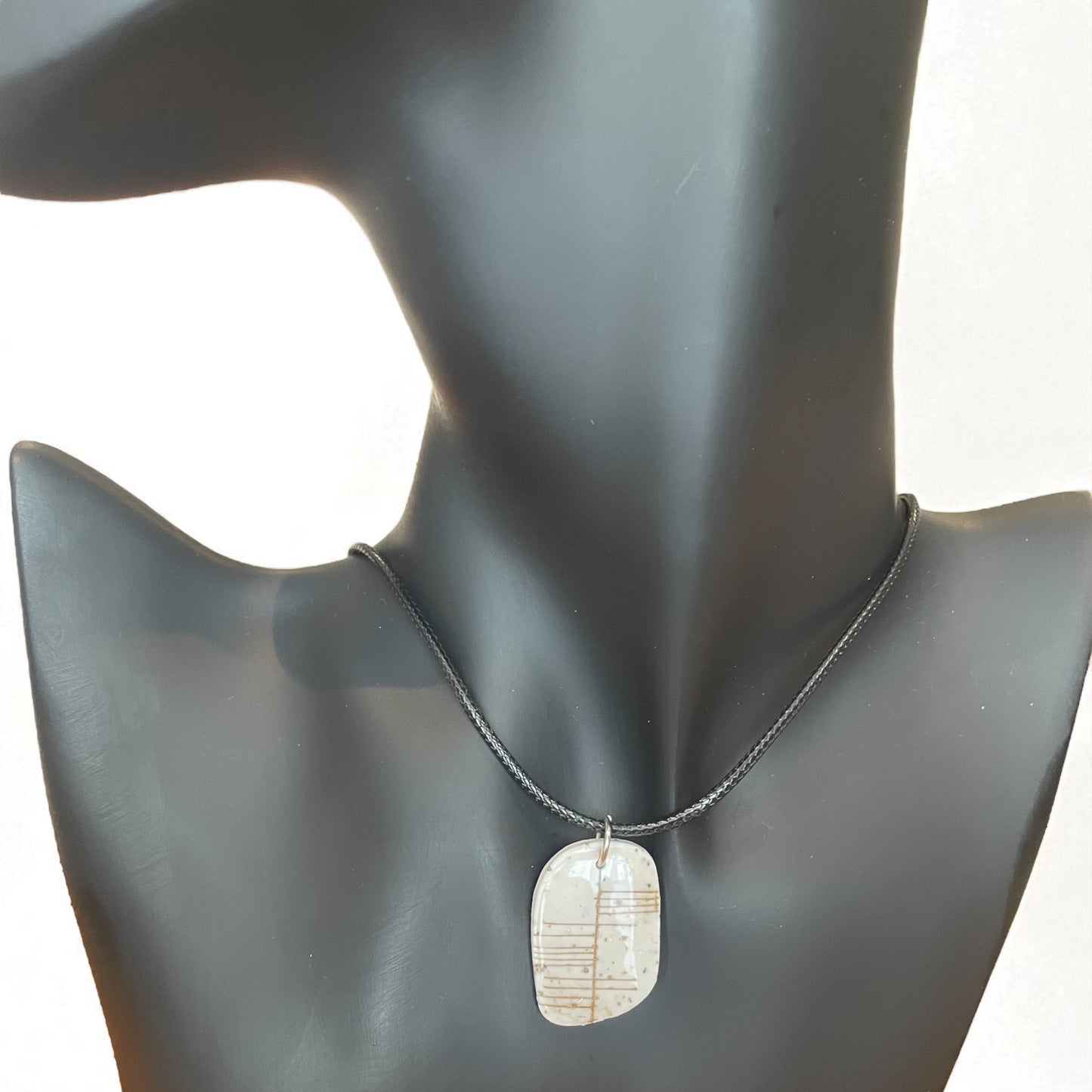 Ogham Inscribed Polymer Clay Pendant - "Dóchas" for Hope
