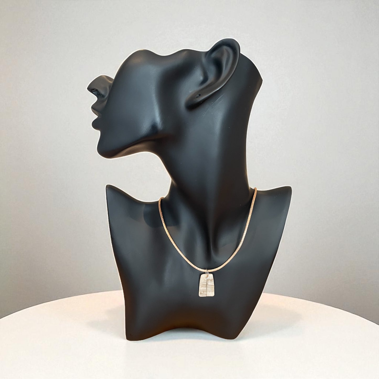Ogham Inscribed Polymer Clay Pendant - "Turas" for Journey