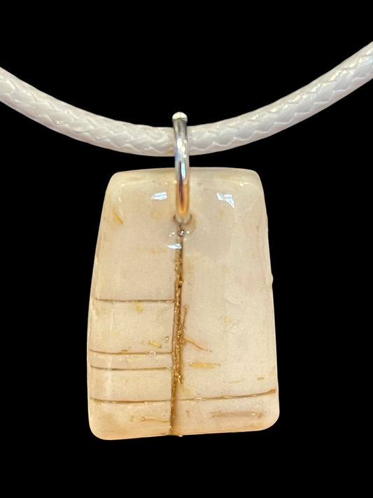 Ogham Inscribed Polymer Clay Pendant - "Ádh" for Luck