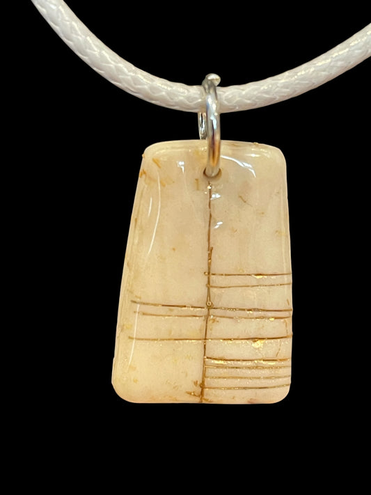 Ogham Inscribed Polymer Clay Pendant - "Saol" for Life