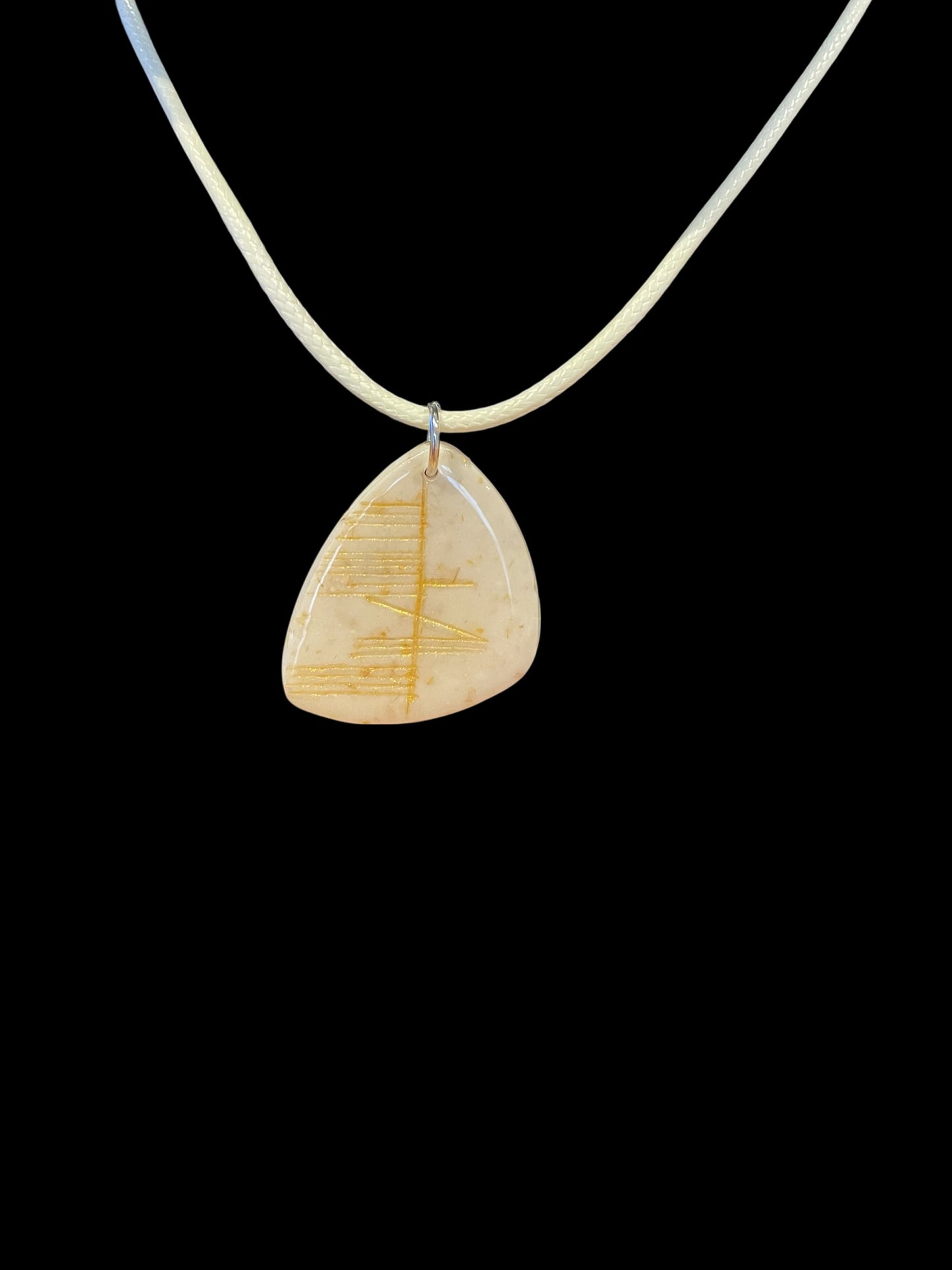 Ogham Inscribed Polymer Clay Pendant - "Cumhacht" for Power