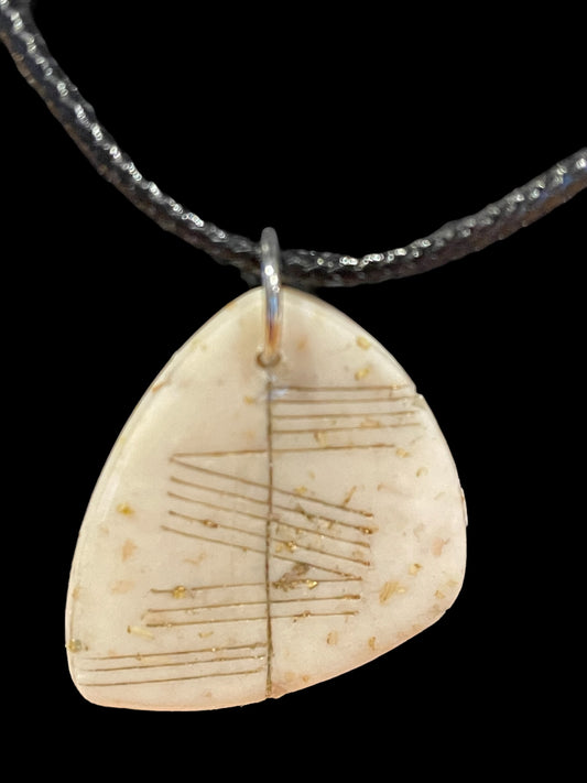Ogham Inscribed Polymer Clay Pendant - "Turas" Meaning Journey
