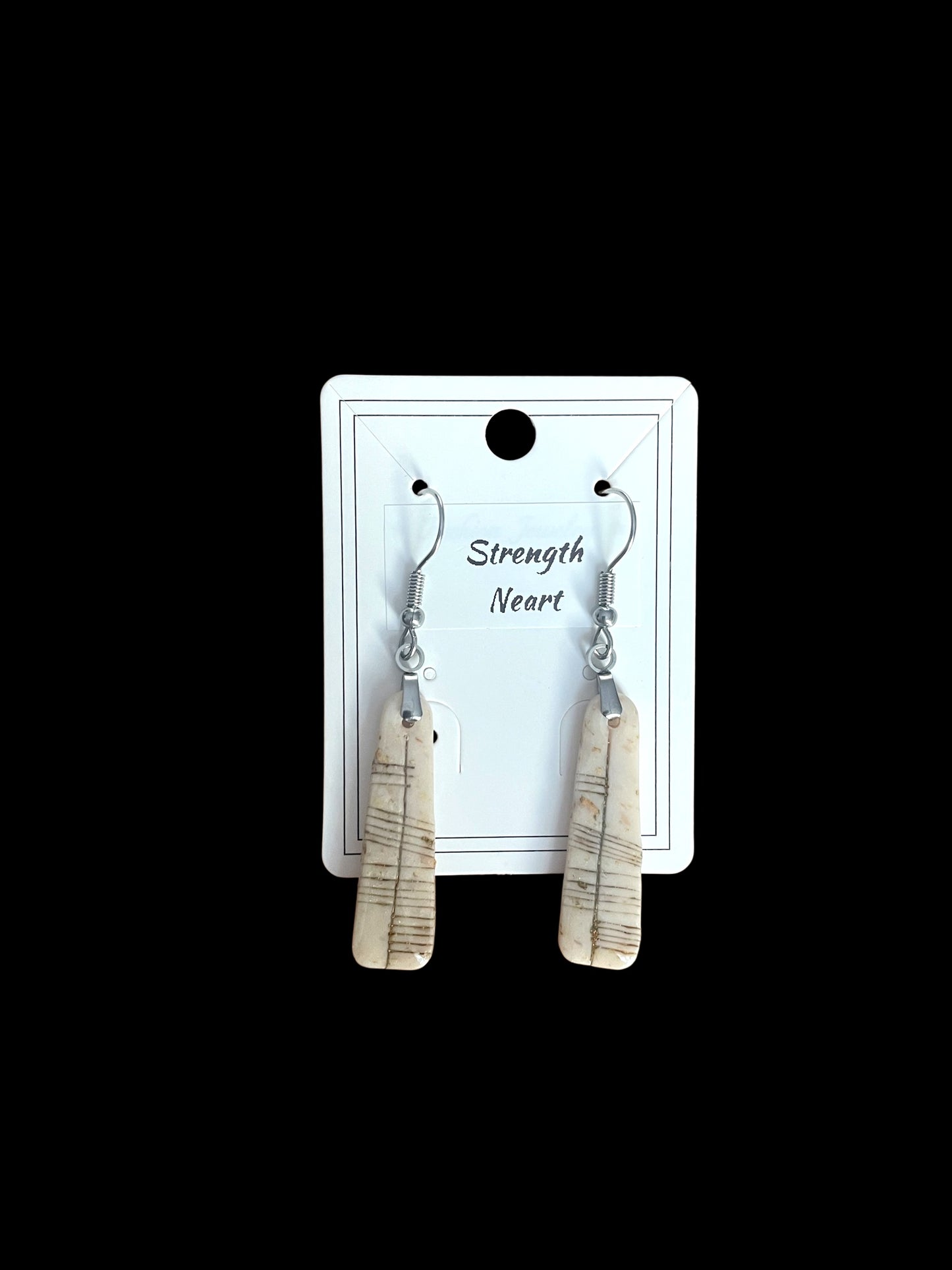 Ogham Inscribed Polymer Clay Earrings - "Neart" for Strength