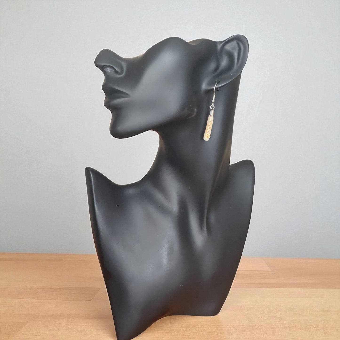 Ogham Inscribed Polymer Clay Earrings - "Solas" for Light