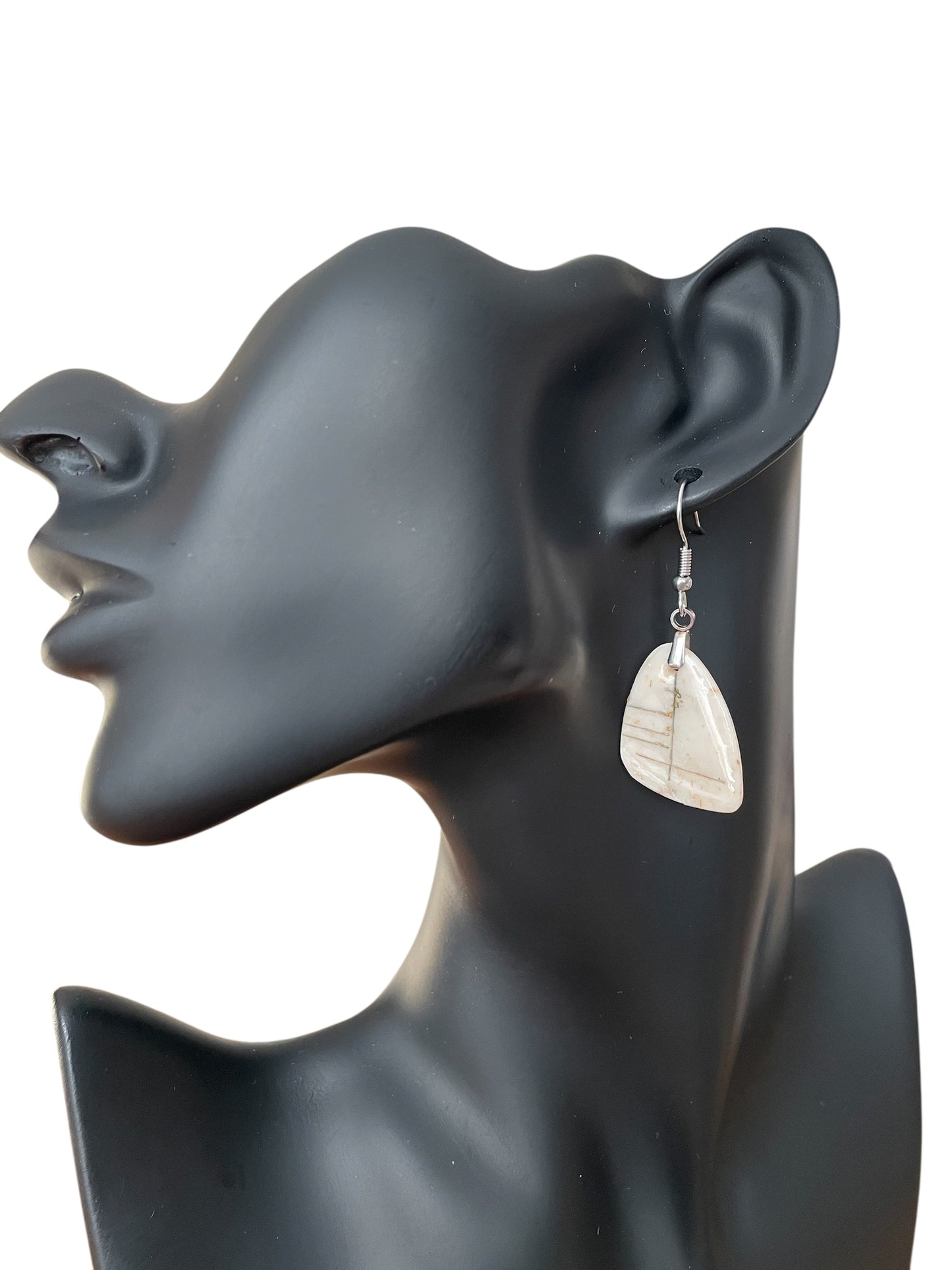 Ogham Inscribed Polymer Clay Earrings - "Ádh" for Luck with Stainless Steel Fastenings