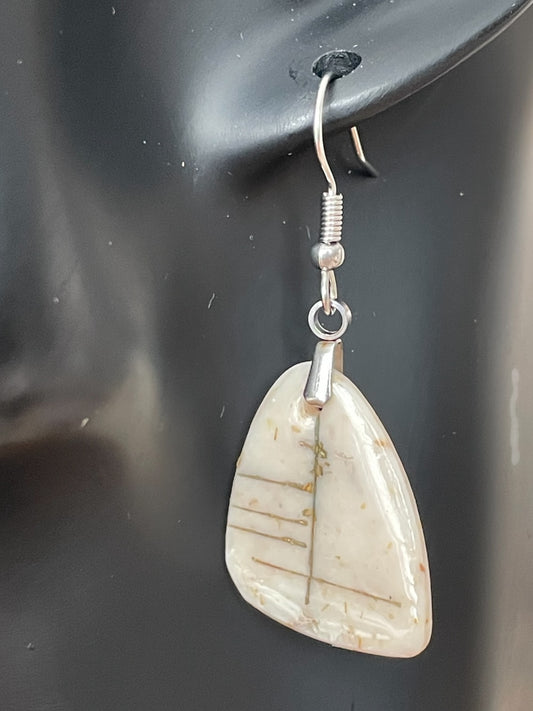 Ogham Inscribed Polymer Clay Earrings - "Ádh" for Luck with Stainless Steel Fastenings