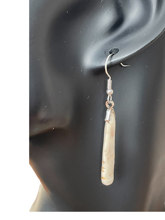 Handcrafted "Ádh" Luck Earrings – Ogham Inscription in Polymer Clay with Stainless Steel Hooks