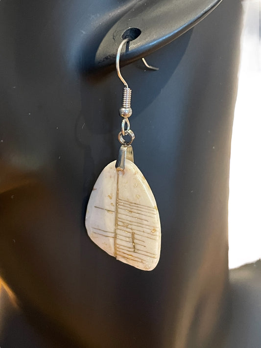 Handmade Ogham Earrings - "Sonas" for Happiness in Polymer Clay