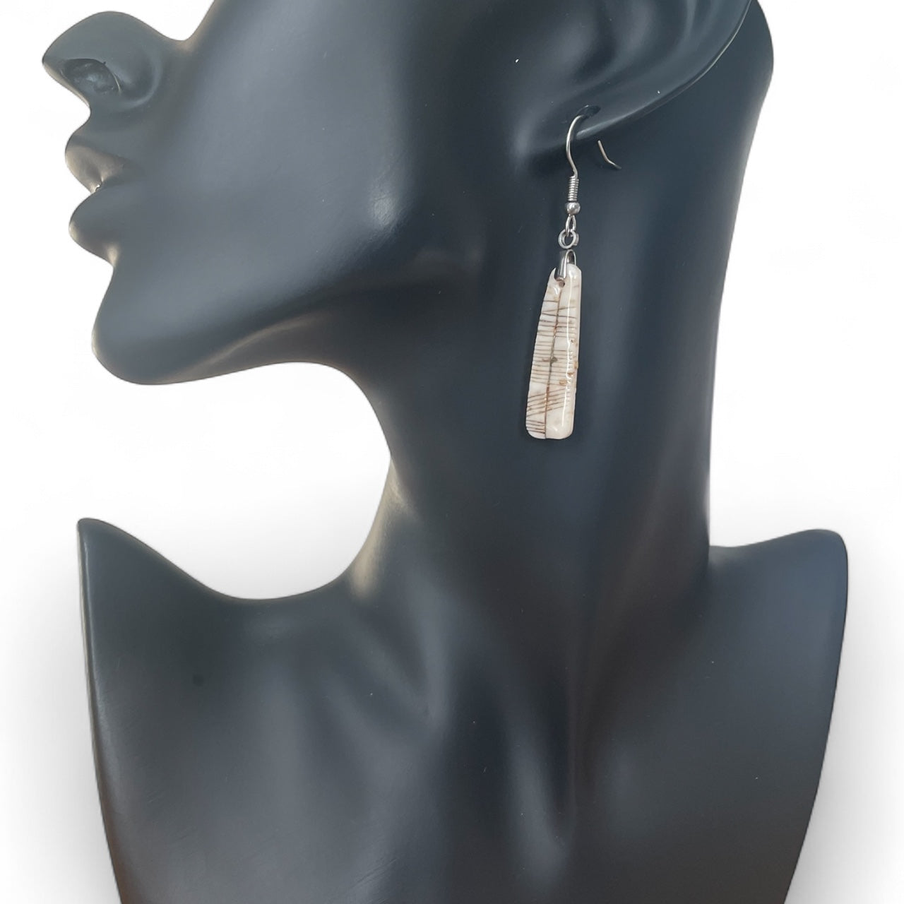 Ogham Inscribed Polymer Clay Earrings - "Creideamh" for Faith with Stainless Steel Fastenings