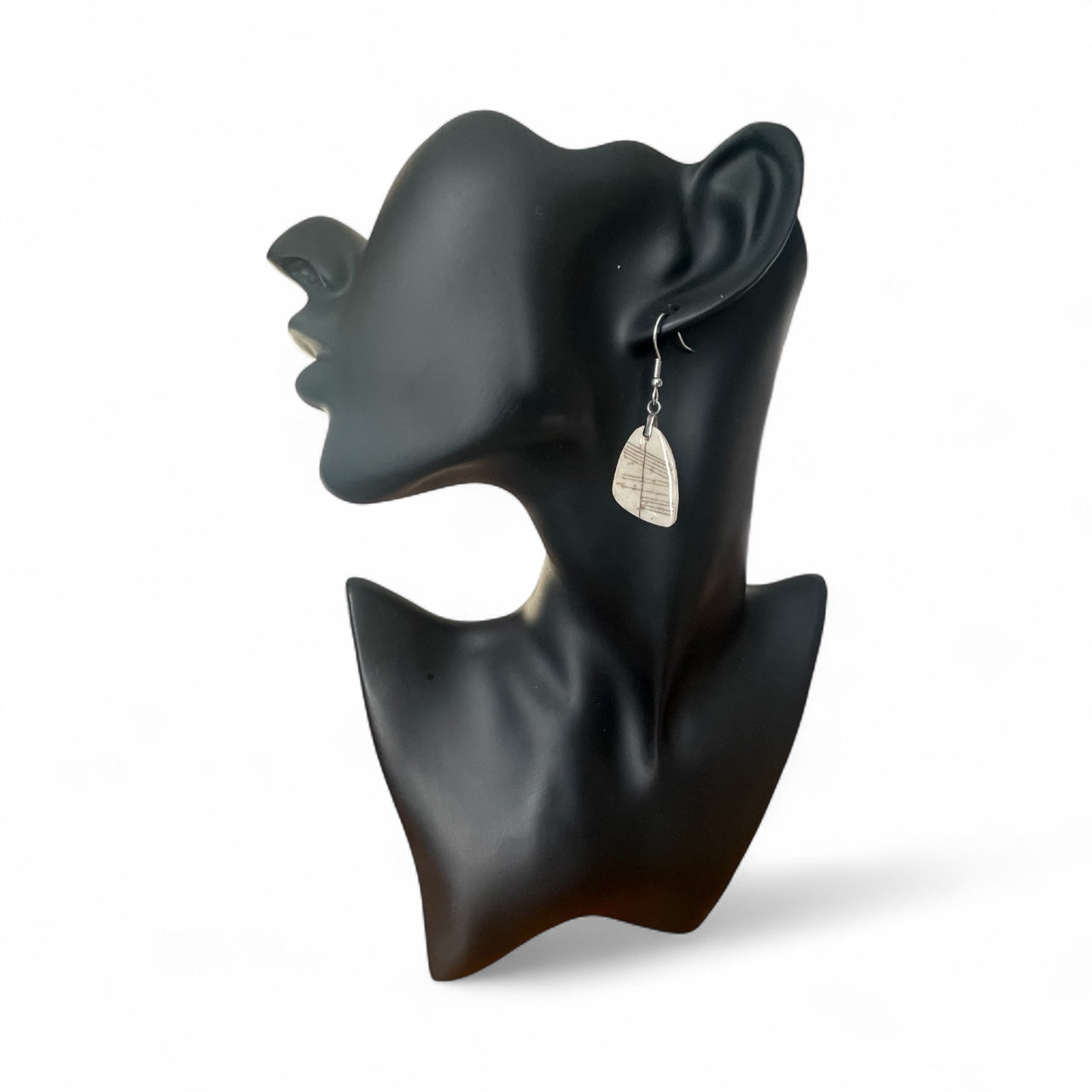Ogham Inscribed Polymer Clay Earrings - "Saor" for Free with Stainless Steel Fastenings