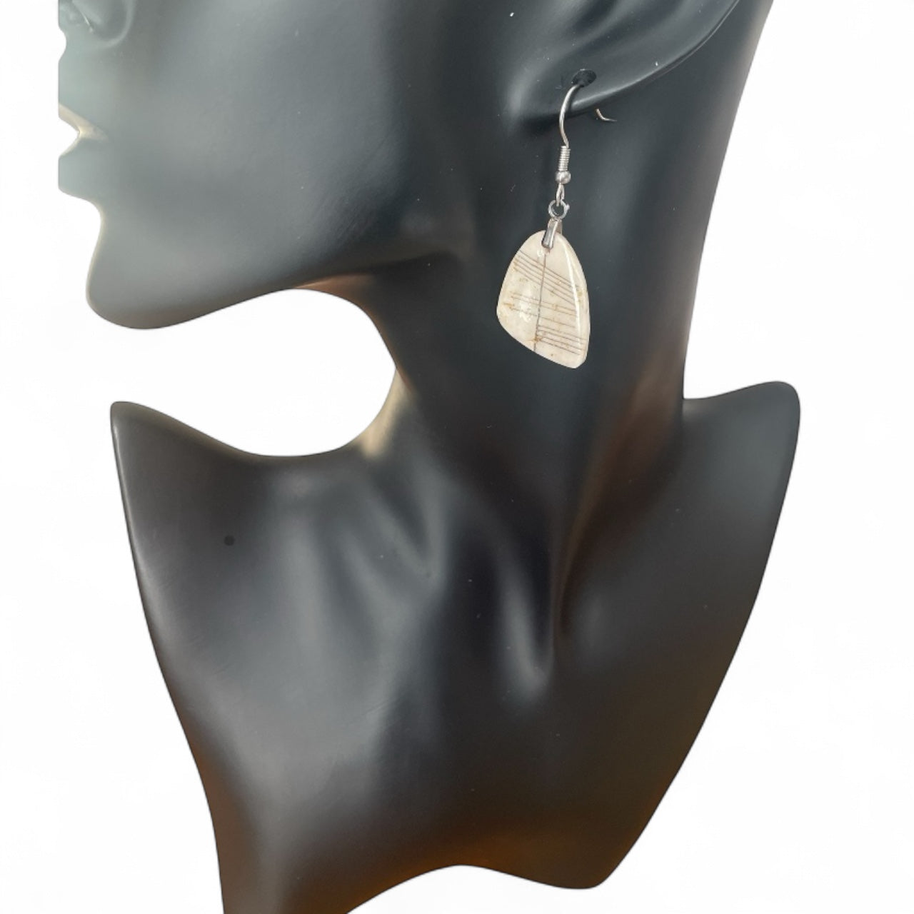 Ogham Inscribed Polymer Clay Earrings - "Saor" for Free with Stainless Steel Fastenings