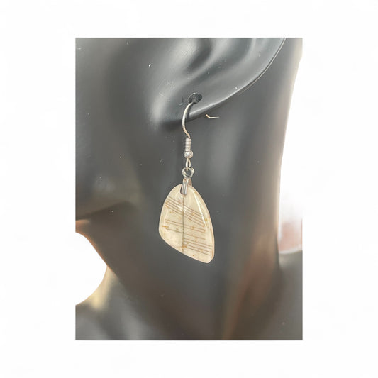 Ogham Inscribed Polymer Clay Earrings - "Saor" for Free with Stainless Steel Fastenings