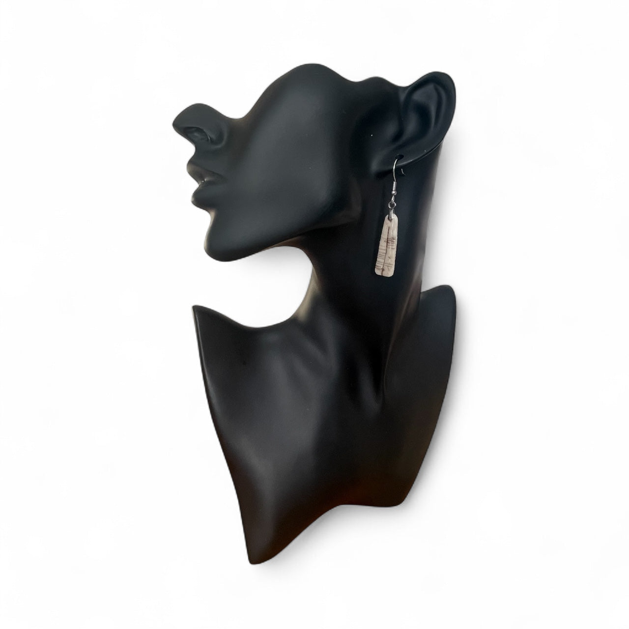 Ogham Inscribed Polymer Clay Earrings - "Dóchas" for Hope with Stainless Steel Fastenings
