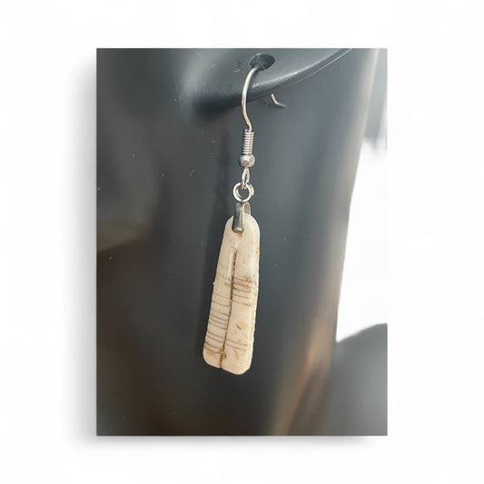 Ogham Inscribed Polymer Clay Earrings - "Dóchas" for Hope with Stainless Steel Fastenings