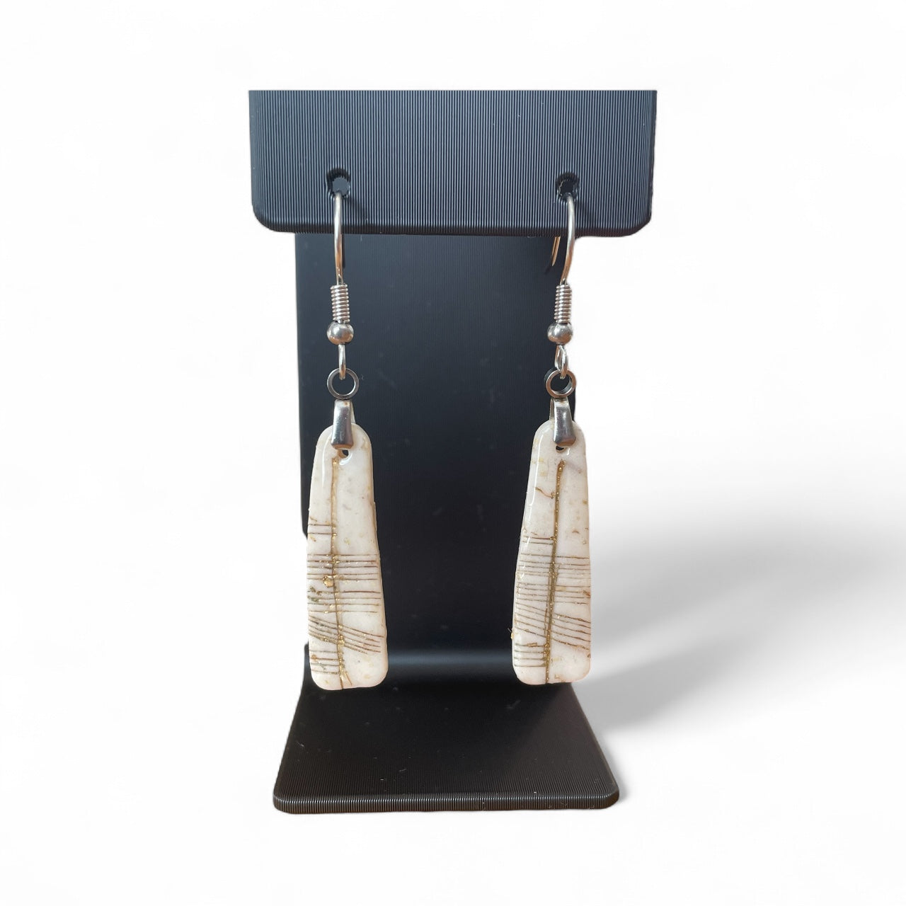 Ogham Inscribed Polymer Clay Earrings - "Creid" for Believe with Stainless Steel Fastenings