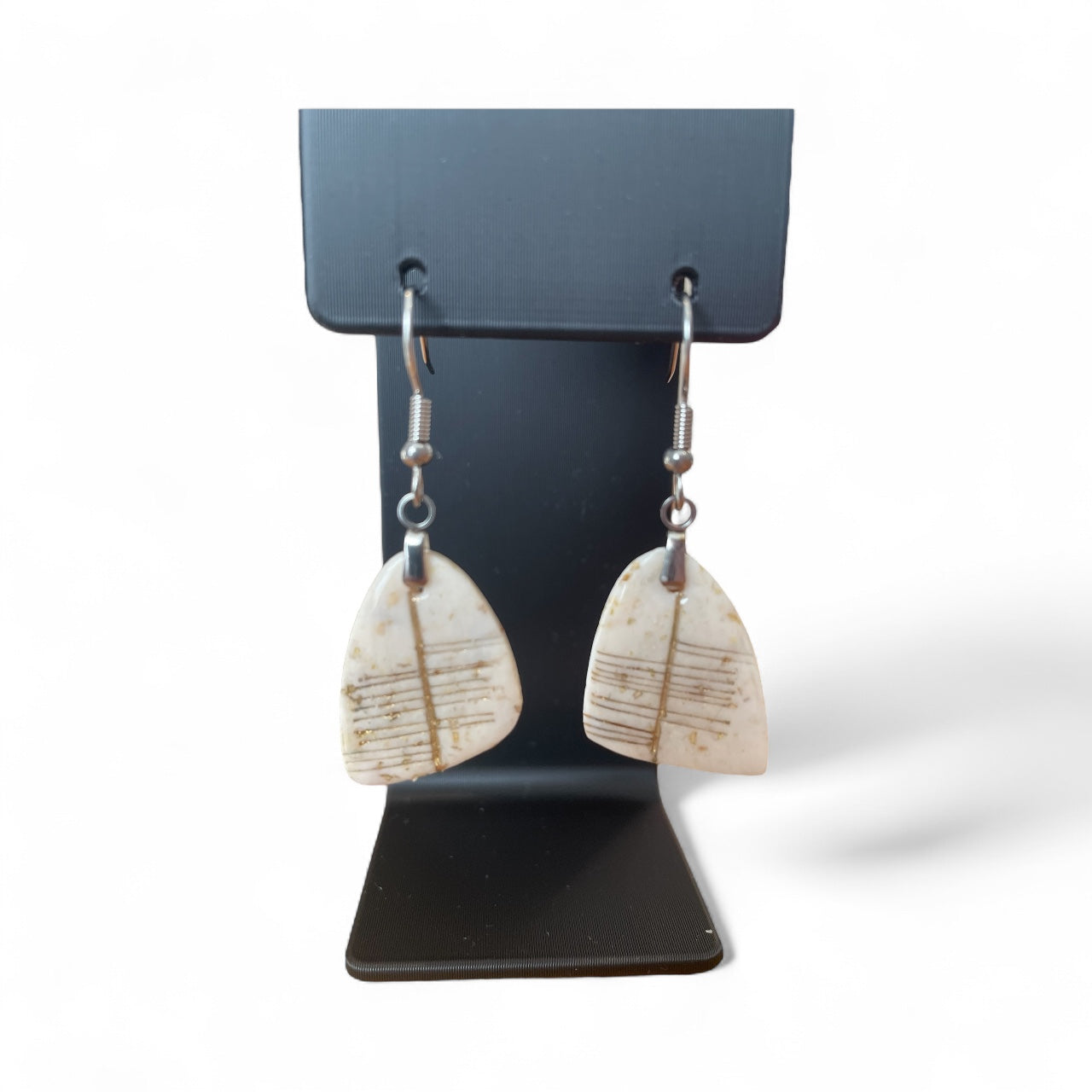 Ogham Inscribed Polymer Clay Earrings - "Toil" for Will with Stainless Steel Fastenings