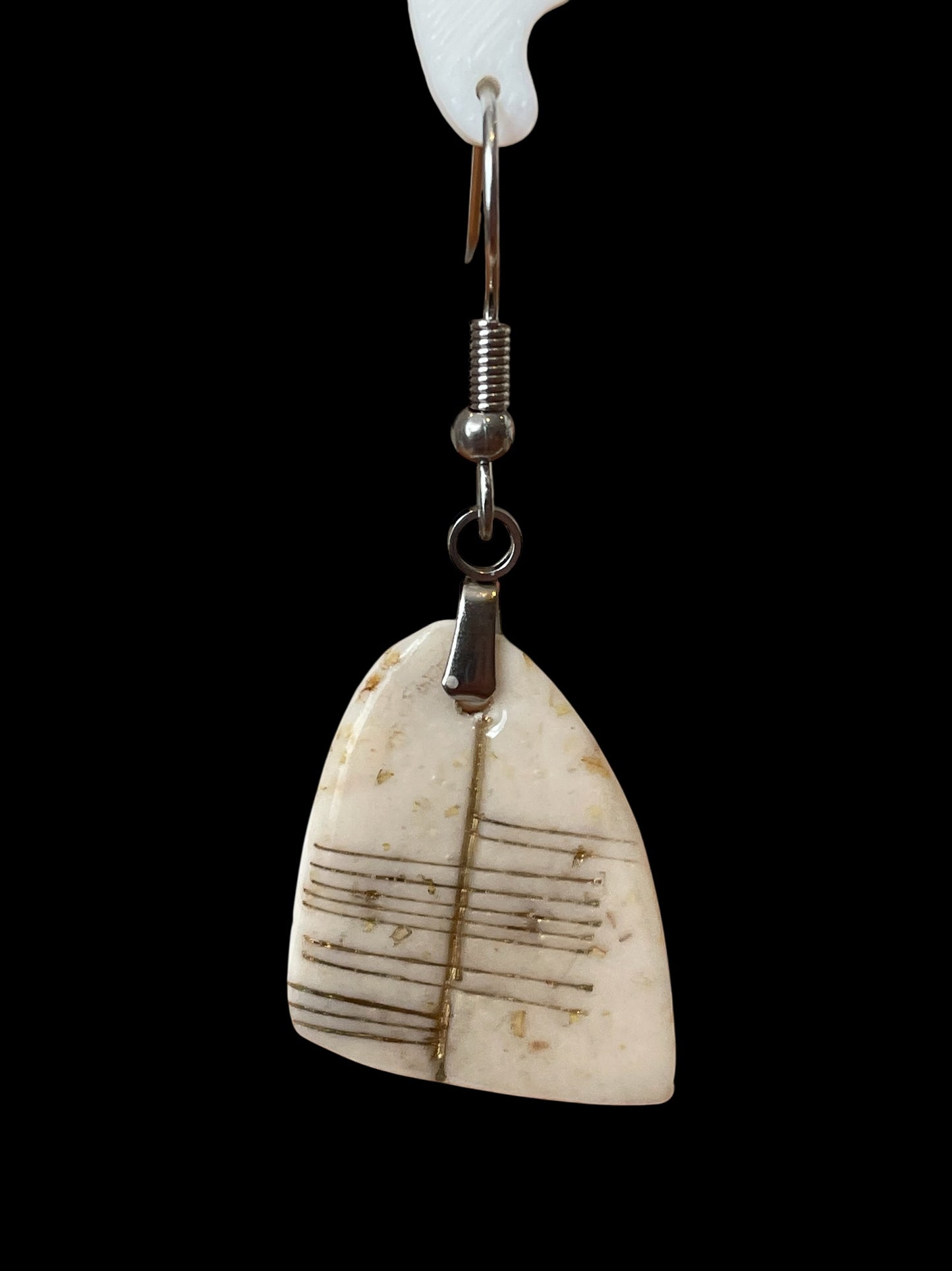 Ogham Inscribed Polymer Clay Earrings - "Toil" for Will with Stainless Steel Fastenings