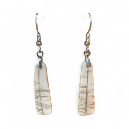 Ogham Inscribed Polymer Clay Earrings - "Creid" for Believe with Stainless Steel Fastenings