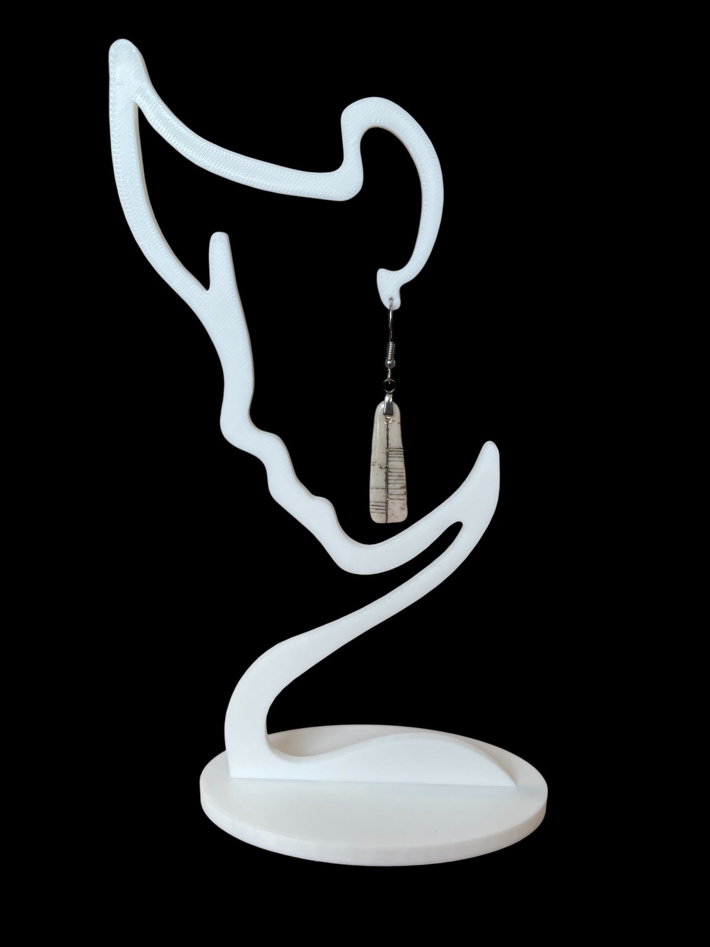 Ogham Inscribed Polymer Clay Earrings - "Clann" for Family with Stainless Steel Fastenings