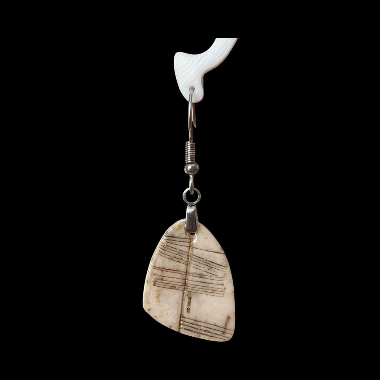 Ogham Inscribed Polymer Clay Earrings - "Spiorad" for Spirit with Stainless Steel Fastenings
