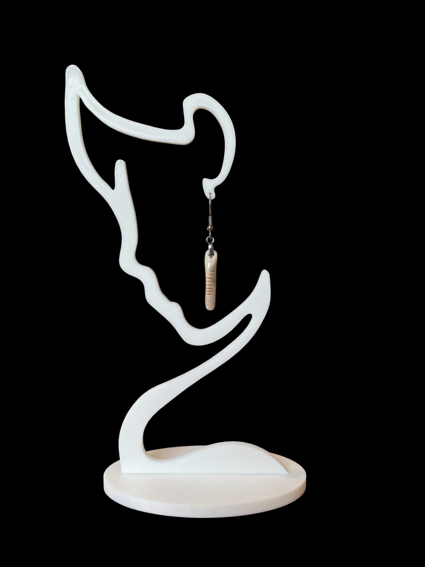 Ogham Inscribed Polymer Clay Earrings - "Ceol" for Music with Stainless Steel Fastenings